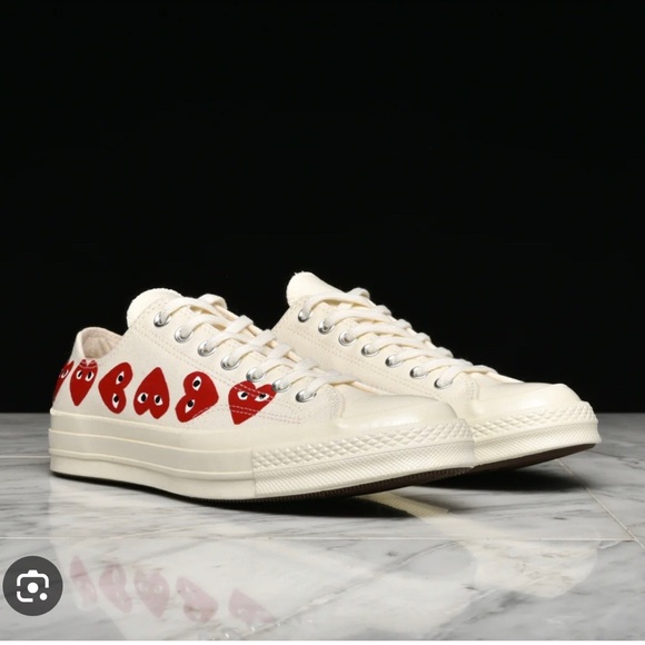 Converse Comme des Garcons Play Multi-Heart White women size 11 - Picture 8 of 8